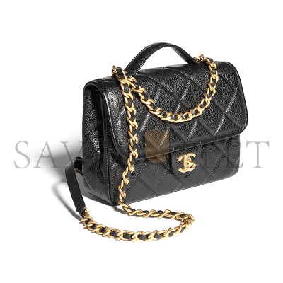 CHANEL GRAINED SHINY CALFSKIN & GOLD-TONE METAL BACKPACK AS5347 (24*18*6cm)